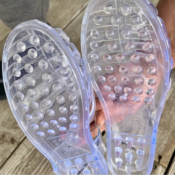 HER STYLE Clear Jelly Buckle Sandals Sz 9 - Picture 4 of 5